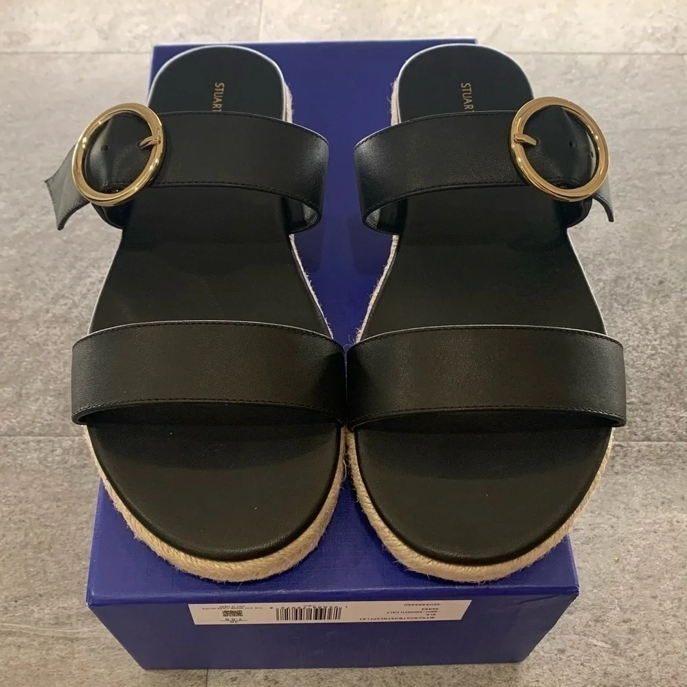Stuart Weitzman Mykonos Two-Strap Espadrille Sandal